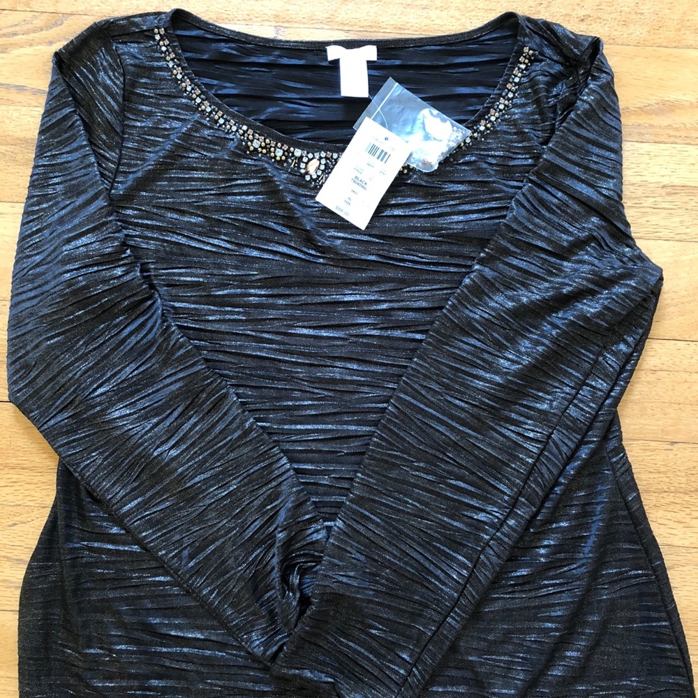 Never Worn Black & Gold Beaded Shirt from Cache